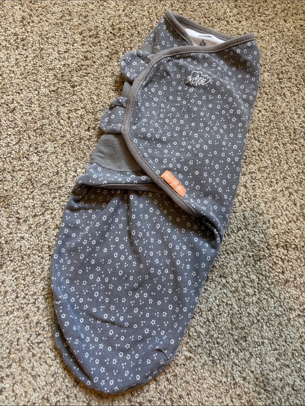 Swaddle Me 100% Cotton Swaddle Gray Starry Print Size Large | cozy | Sleepwear
